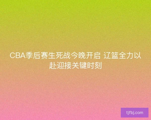CBA季后赛生死战今晚开启 辽篮全力以赴迎接关键时刻